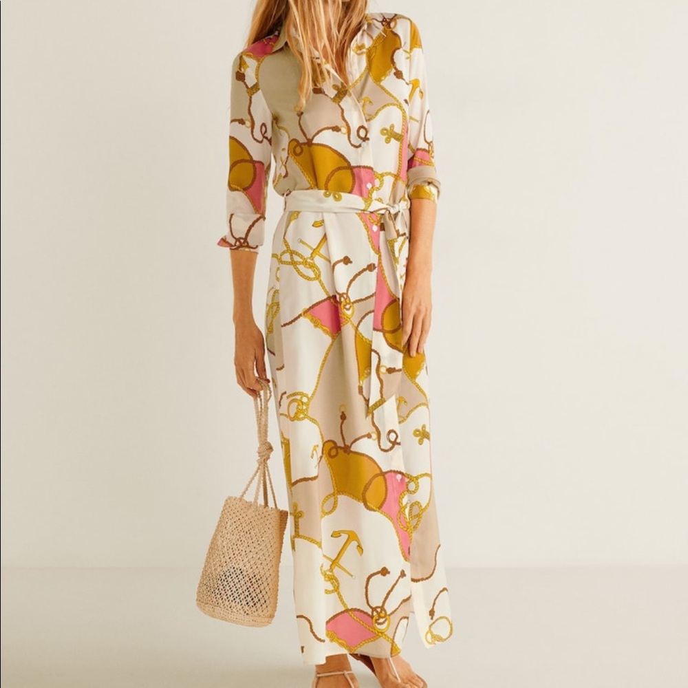 Mango MNG maxi dress scarf print